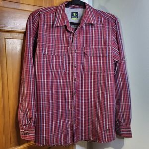 Nordic Track Men's Plaid Long Sleeved Button Up Shirt